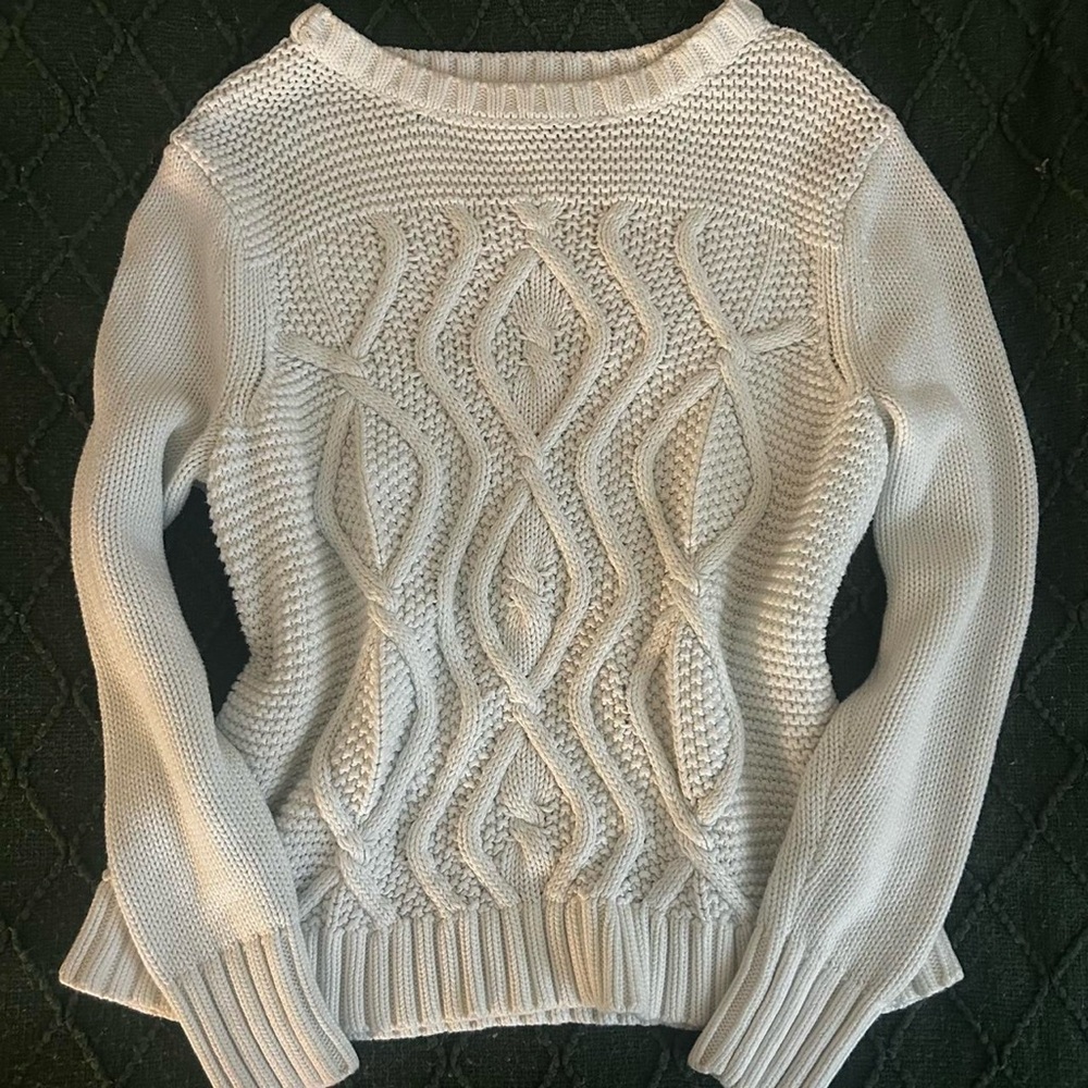 White Cable Knit Sweater